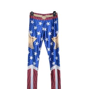 Heroic Star Pattern Leggings - Blue and Red